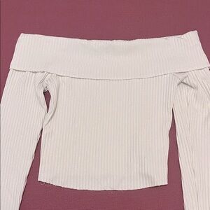 Off the shoulder white long tee